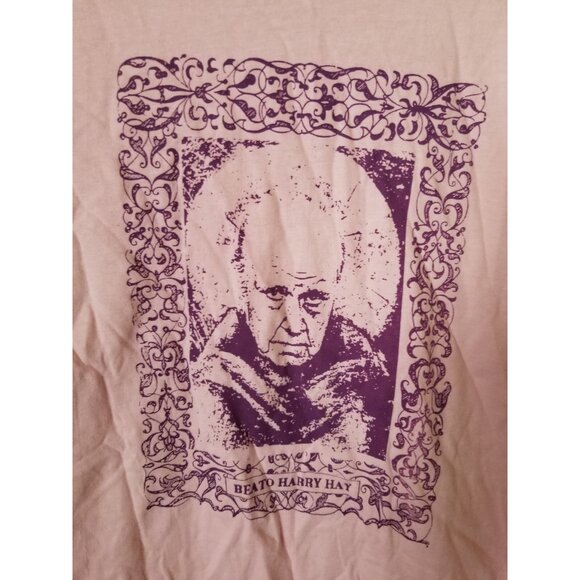 Vintage Beato Harry Hay Pink graphic Made In USA T-Shirt Large MINT C - Picture 2 of 12